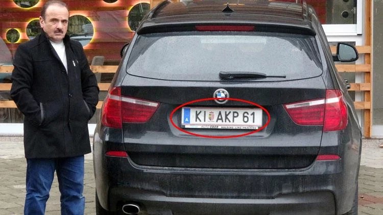 'AKP' yazılı plaka Avusturya'da olay oldu