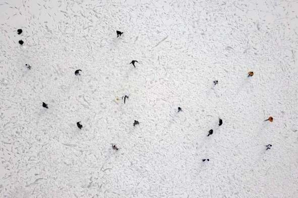 Donan Arin Gölü üzerinde futbol keyfi