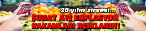  Şubat ayı enflasyon rakamları açıklandı!