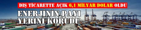 Dış ticarette açık 6,1 milyar dolar oldu: Enerjinin payı yerini korudu