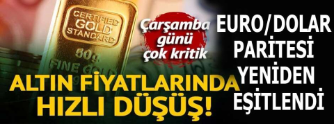 Dünya piyasalarında nefes kesen hareketlilik! Euro/dolar paritesi yeniden eşitlendi: Altın fiyatları hızlı düşüşe geçti…