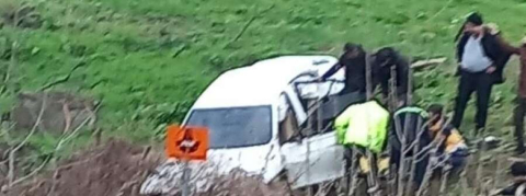 Şarampole uçan aracın sürücüsü yaralandı