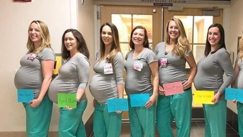 9 hemşire aynı anda bebek bekliyor!